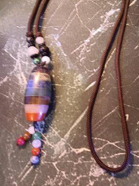 Necklace Boho Beaded Gemstone Hippie Unisex AWESOME! RARE NWOT